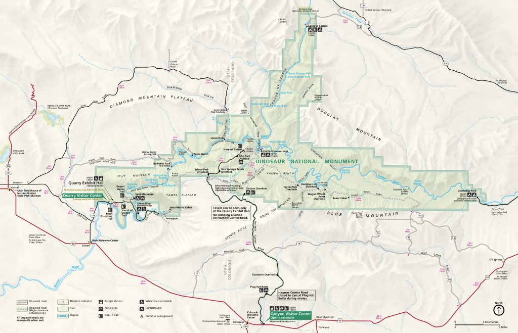 Yampa River Map Dinosaur National Monument