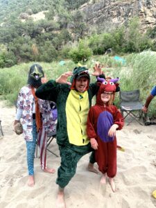 costume night on whitewater rafting trips