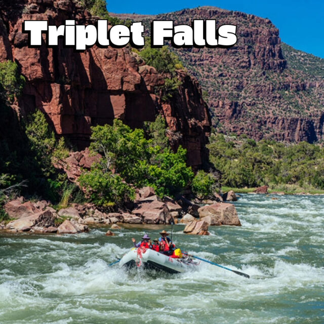 triplet falls rafting the green river in Utah