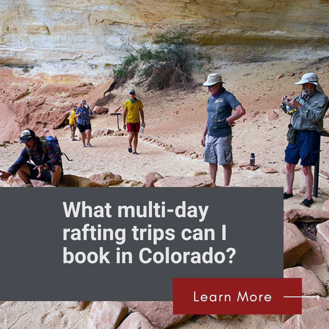 Multi-day rafting trip camp on the Yampa River in Colorado